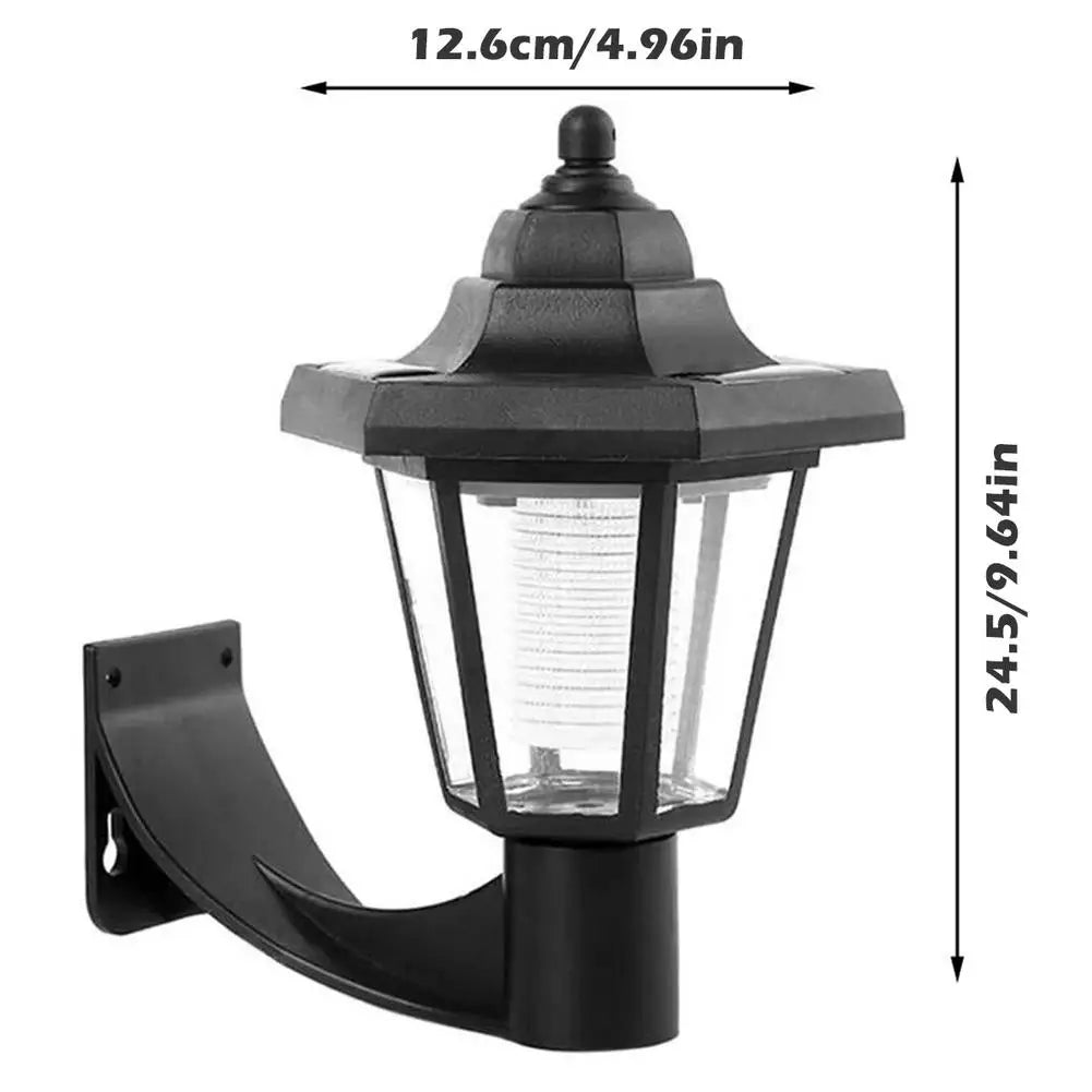 Solarna Lampa Ścienna Ogrodowa 1,5 m – Retro Latarnia Zewnętrzna na Trawnik i Ścieżkę