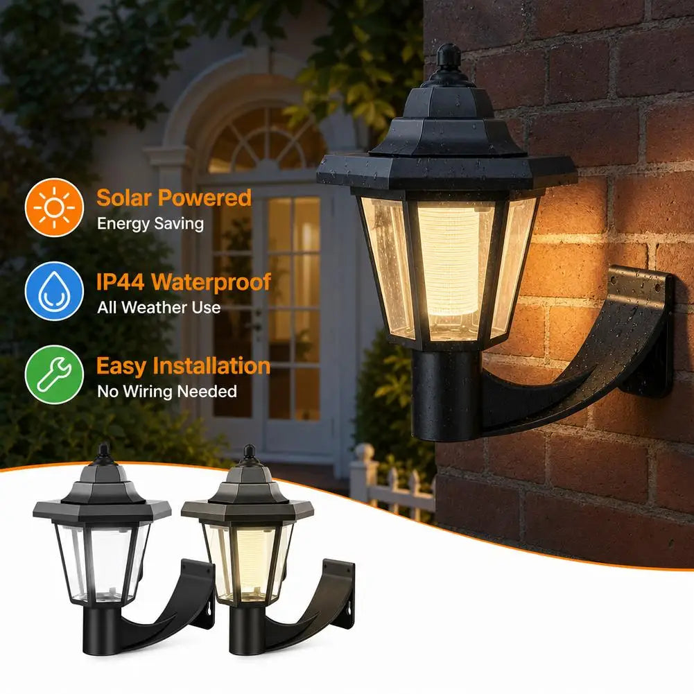 Solarna Lampa Ścienna Ogrodowa 1,5 m – Retro Latarnia Zewnętrzna na Trawnik i Ścieżkę