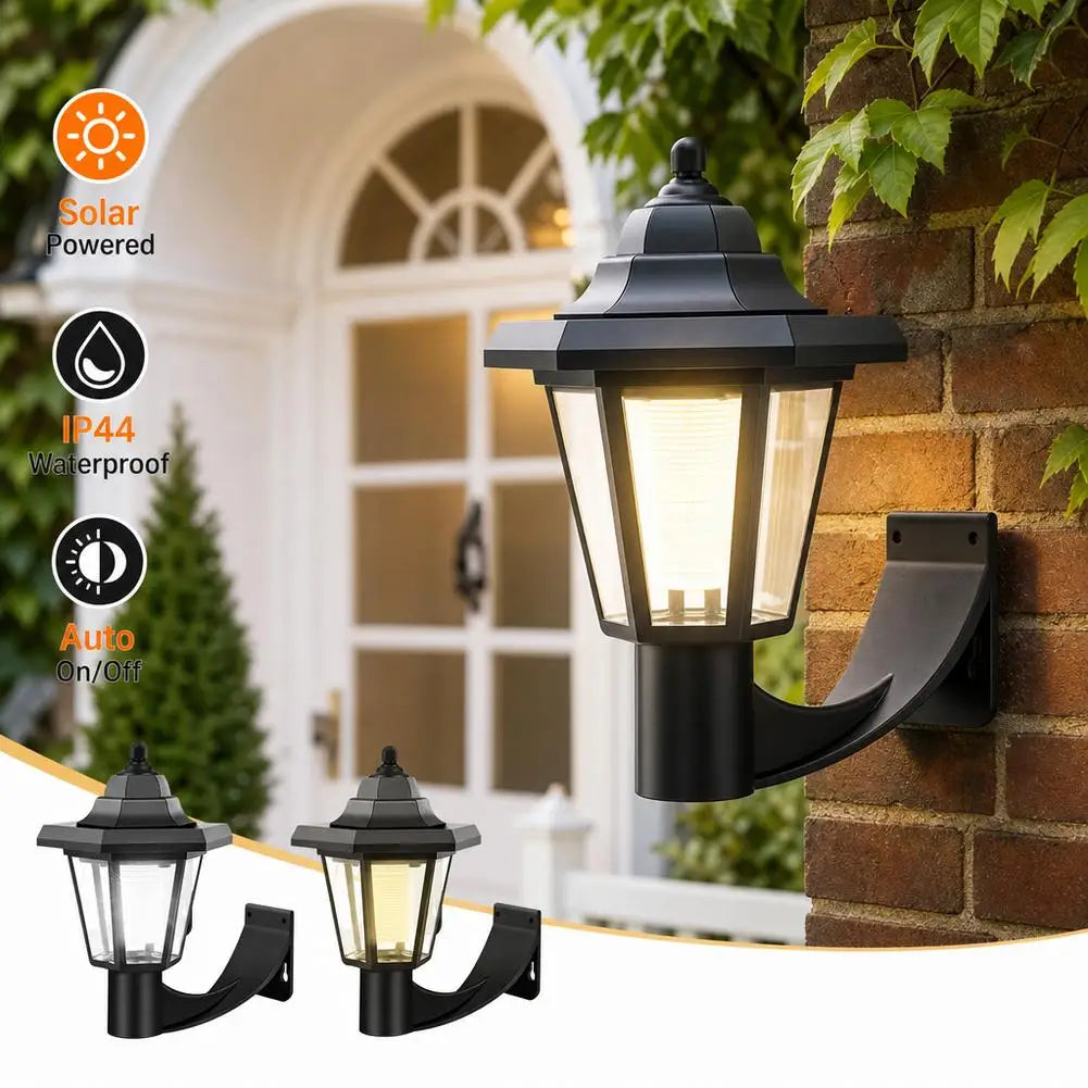 Solarna Lampa Ścienna Ogrodowa 1,5 m – Retro Latarnia Zewnętrzna na Trawnik i Ścieżkę